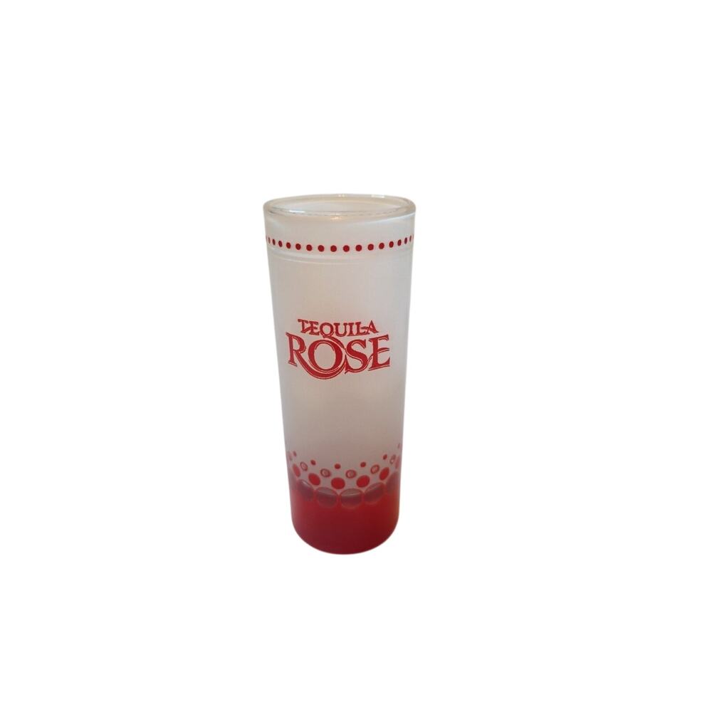 Tequila Rose White Frosted Red Shot Glass 4"